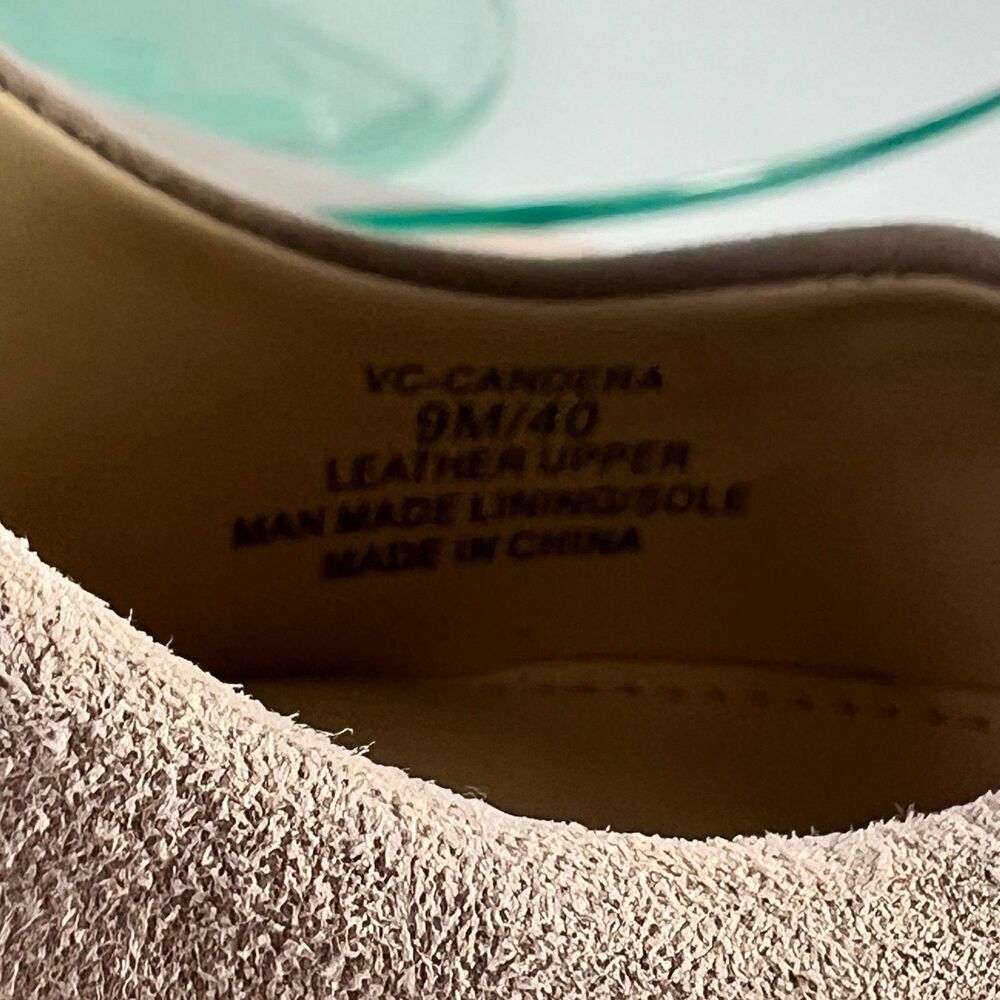 Vince Camuto Candera Pumps Beige Suede Leather Pointed Toe Heels - Picture 7 of 8